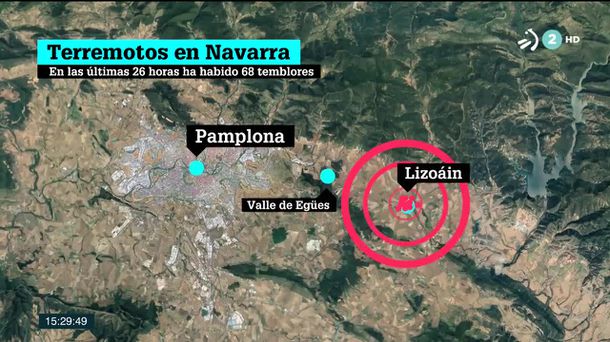 Terremotos en Navarra. Imagen obtenida de un vídeo de ETB.