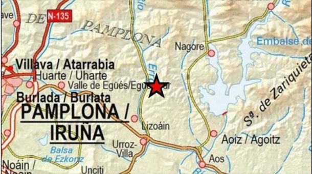 Navarra registra un terremoto de 3,1 grados con epicentro en Lizoáin