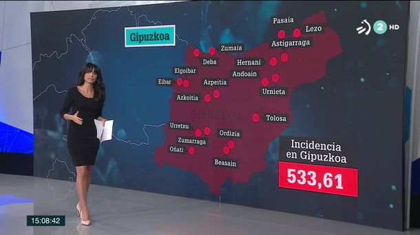 Dos municipios más marcados de rojo en Gipuzkoa