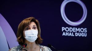 La coordinadora de Podemos Euskadi, Pilar Garrido. 