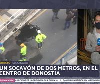 El segundo socavón provocado por las obras del metro inquieta a las y los donostiarras