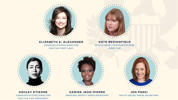 Algunas de la mujeres que componen el equipo de comunicación de Biden. 