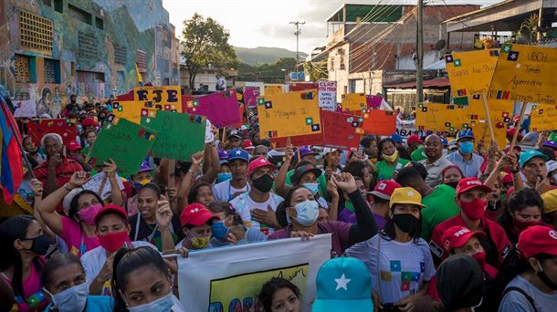 Un acto de campaña, este lunes, en Caracas.