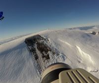 Enorme alud de nieve en la cumbre del monte Gorbea