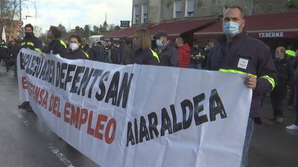 Protesta de los trabajadores de Tubacex. Foto: EiTB