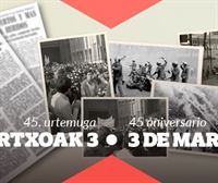Vitoria conmemora el 45 aniversario del 3 de Marzo de 1976
