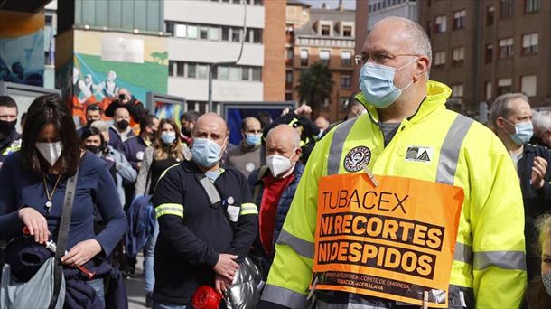 Imagen de archivo de una manifestación de los trabajadores de Tubacex. Foto: EFE.