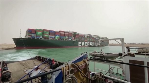 Canal de Suez. Imagen obtenida de un vídeo de ETB.