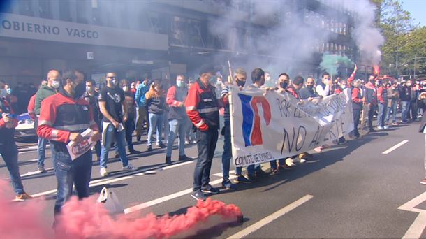 Manifestación de los trabajadores de Petronor