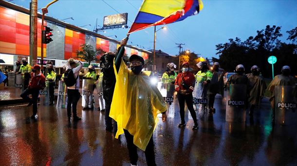 Manifestantes en Bogotá. 