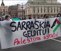 Manifestación en Bilbao a favor de Palestina