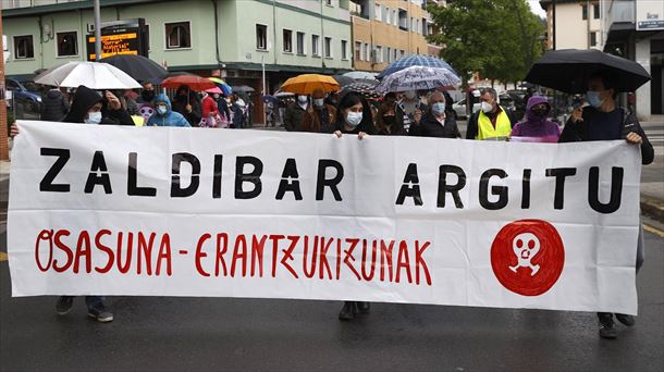 Manifestación de Zaldibar Argitu en Zalla, en mayo. Foto: EFE