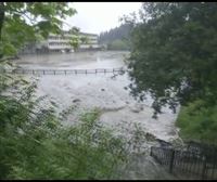 Las fuertes tormentas provocan inundaciones en Eskoriatza, Gipuzkoa