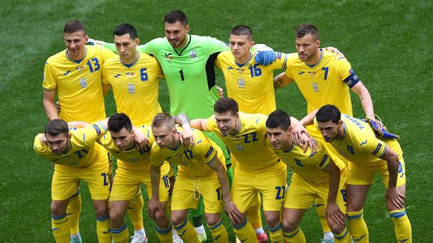 La selección de Ucrania en la Eurocopa 2020. Foto: EFE
