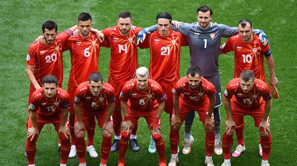 La selección de Macedonia en la Eurocopa 2020. Foto: EFE
