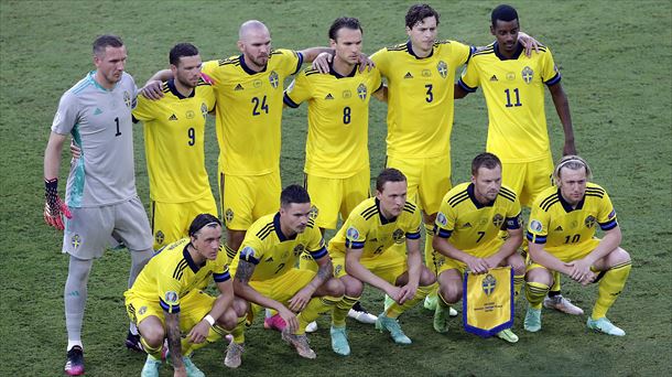 La selección de Suecia en la Eurocopa 2020. Foto: EFE