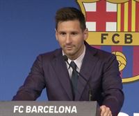 Rueda de prensa de despedida del Barcelona de Lionel Messi