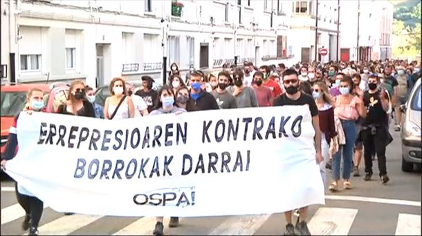 Manifestación en Alsasua para pedir la salida de la Guardia Civil. Foto: EITB Media