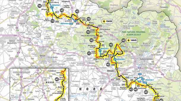 Recorrido de la París - Roubaix 2021