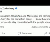 La caída masiva de Whatsapp, Facebook e Instagram se produjo por un cambio de configuración defectuoso
