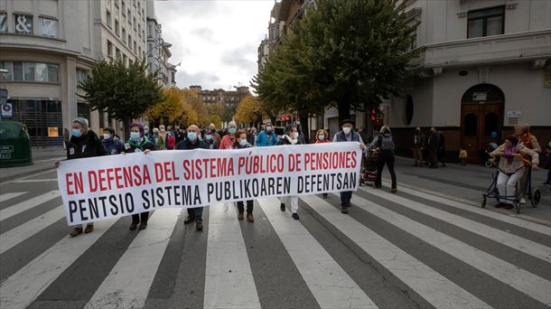 Manifestación de pensionistas en Pamplona. Foto de archivo: EFE