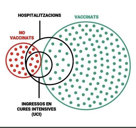 Gráfico sobre la relación vacunados-hospitalizados