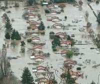 Imágenes aéreas de las inundaciones en Villava