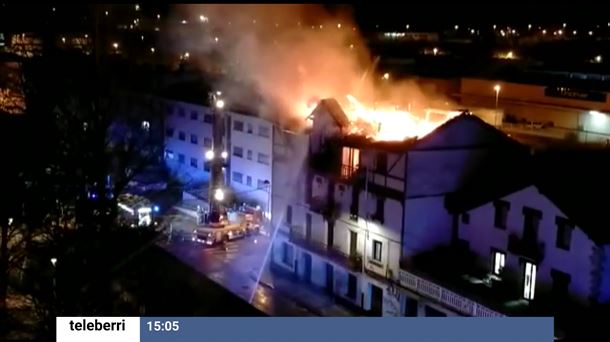 Incendio en un edificio de Hernani