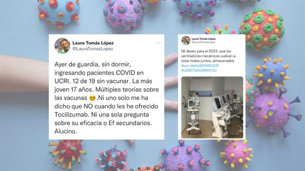 Tuits publicados por la neumóloga Laura Tomás en su cuenta de Twitter @LauraTomasLopez