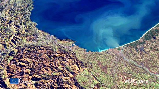 La costa vasca, vista desde el espacio. Foto: Copernicus
