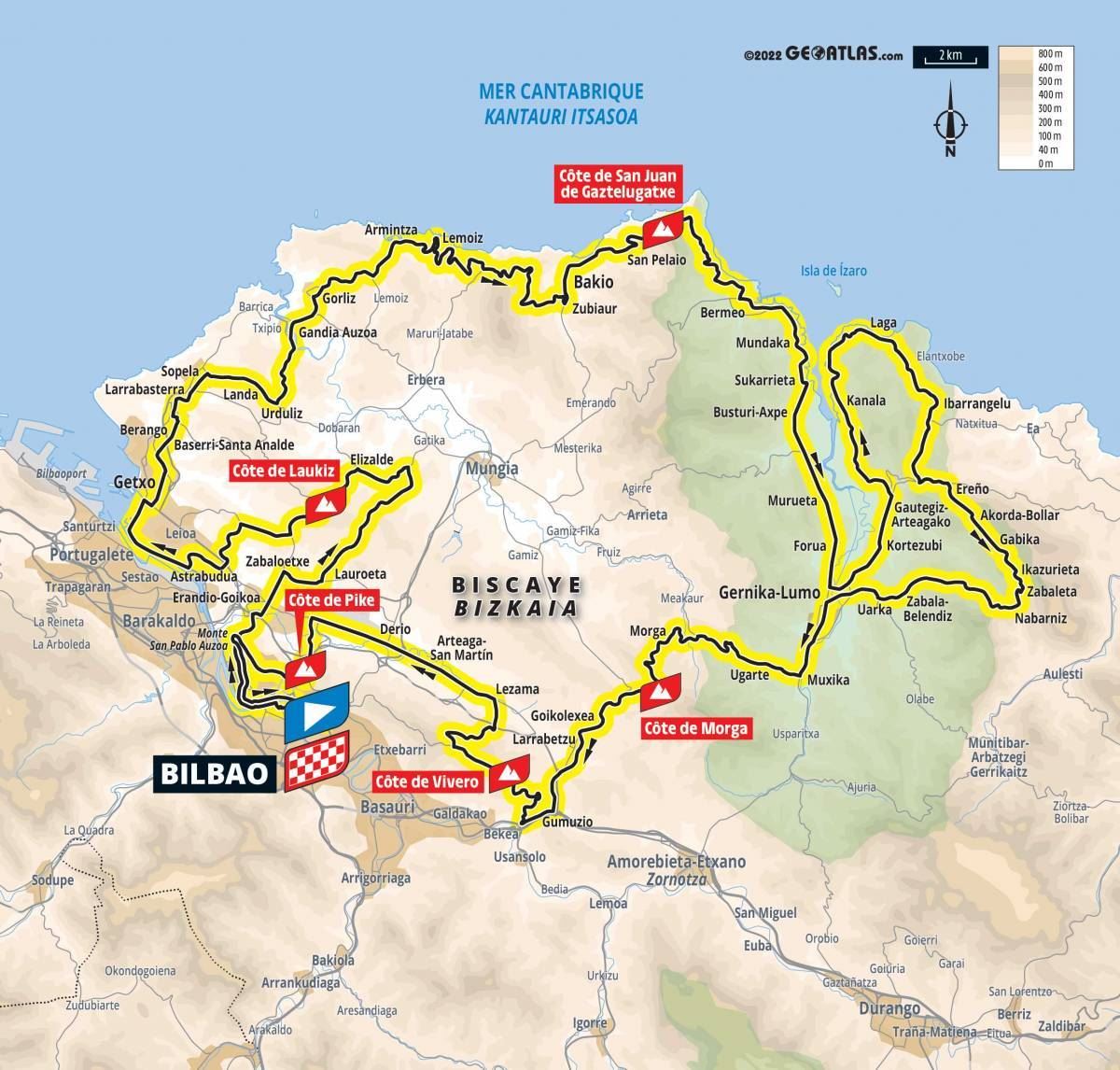 Recorrido y perfiles de las tres primeras etapas del Tour de Francia