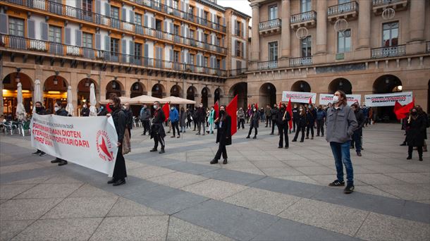 Protesta de GKS, el pasado año, en San Sebastián. Foto: @GKSozialista