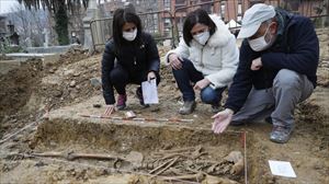 Exhuman los restos de un gudari muerto en 1936 y localizados recientemente en Begoña