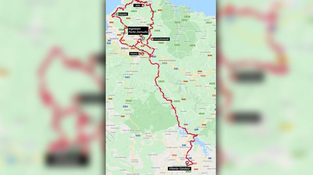 Recorrido de la etapa 4 de la Vuelta al País Vasco 2022. Foto: Itzulia