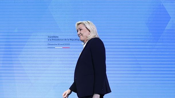 Marine Le Pen, hoy, tras conocer los resultados. Foto: EFE