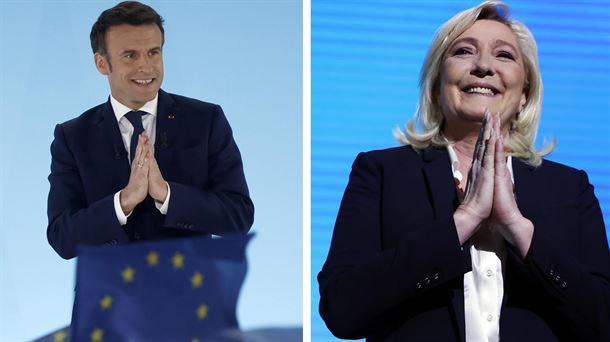 Emmanuel Macron y Marie Le Pen. Foto: EFE.