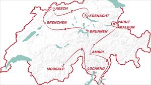 Mapa del recorrido de la etapa del Tour de Suiza 2022. Foto: tourdesuisse.ch
