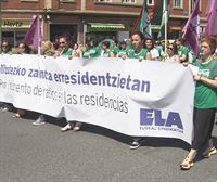Cuarta jornada de huelga de las residencias de mayores de Bizkaia