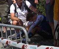 La caída de Ilan Van Wilder en la crono final del Tour de Suiza