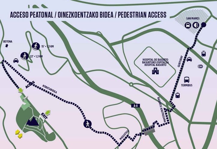Bilbao BBK Livera oinez igotzeko planoa