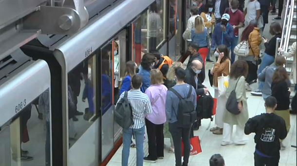 El metro de Bilbao esta mañana. Imagen obtenida de un vídeo de EITB Media.