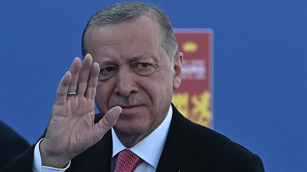 Recep Tayyip Erdogan Turkiako presidentea NATOren goi-bileran. Artxiboko argazkia: EFE