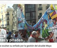 Las peñas han mostrado su enfado por la gestión del alcalde de Pamplona