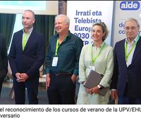 EITB recibe el reconocimiento de los Cursos de Verano de la UPV/EHU en su 40 aniversario