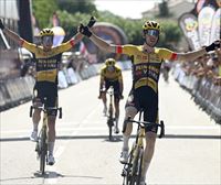 Timo Roosen gana la segunda etapa de la Vuelta a Burgos tras el accidentado final
