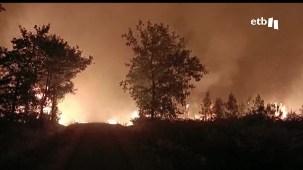 El grave incendio en Gironda y Las Landas. Imagen: EITB Media