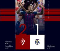 El Eibar remonta al Tenerife y se estrena con victoria (2-1)