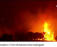 Ocho pueblos de Zaragoza están desalojados, por un incendio forestal en el Moncayo