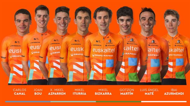 LOs 8 ciclistas del Euskaltel para la Vuelta 2022.
