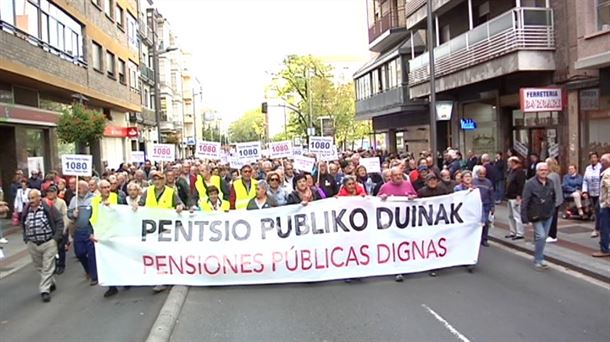 Manifestación en favor de unas pensiones dignas. Imagen de archivo: EITB